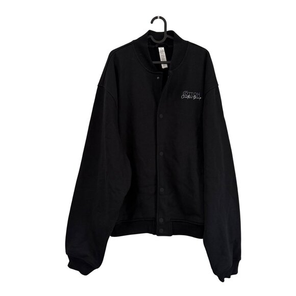 Alo Yoga Black Renown Varsity Jacket Embroidered Logo Mens Size XLarge